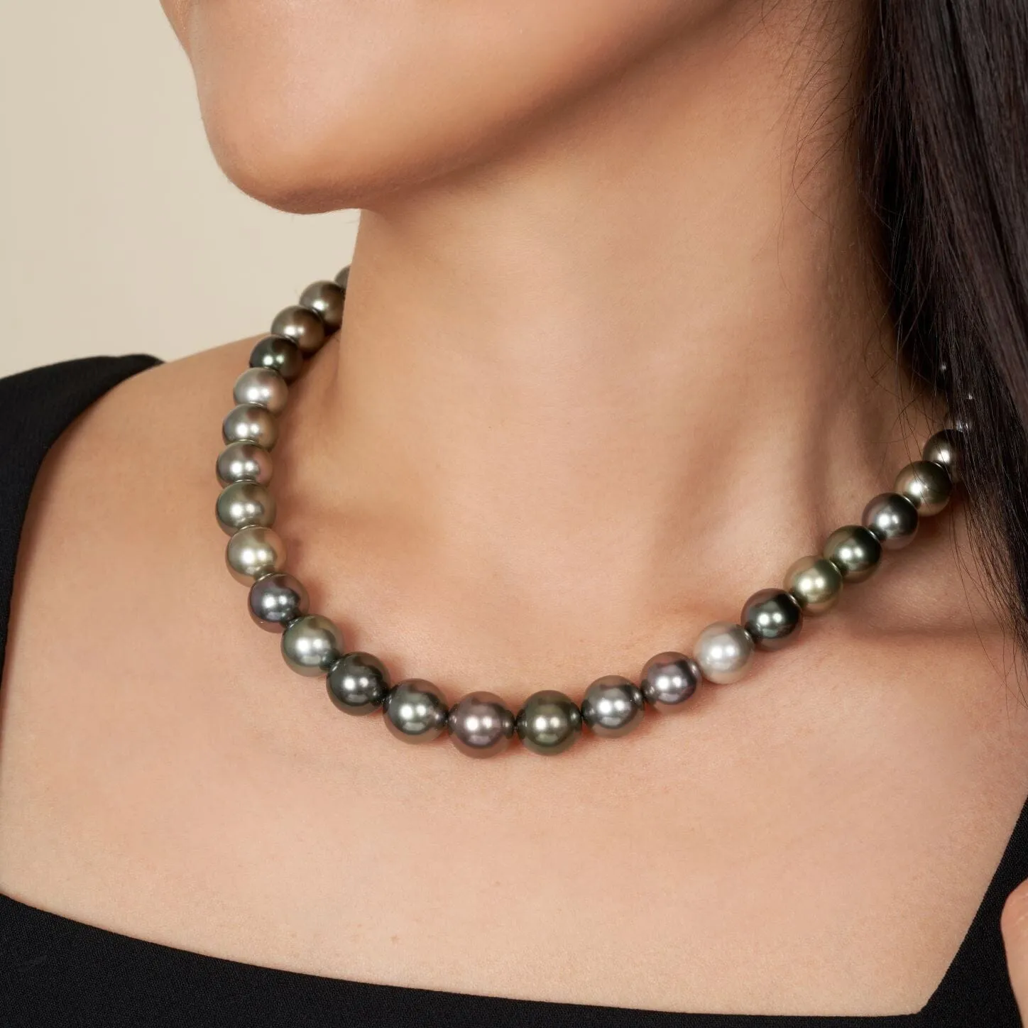 10.0-12.2 mm AAA Tahitian Round Pearl Necklace