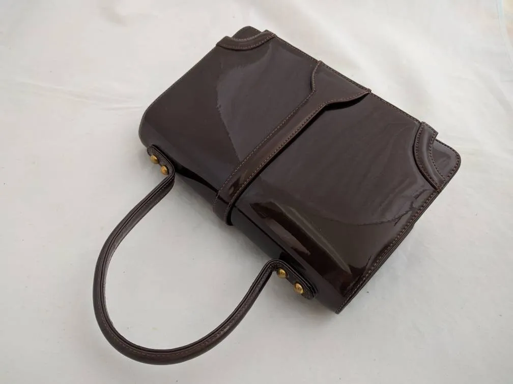 1950's-1960's Mini Dark Brown Purse | Retro Chic Accessory for Classic Style and Everyday Use