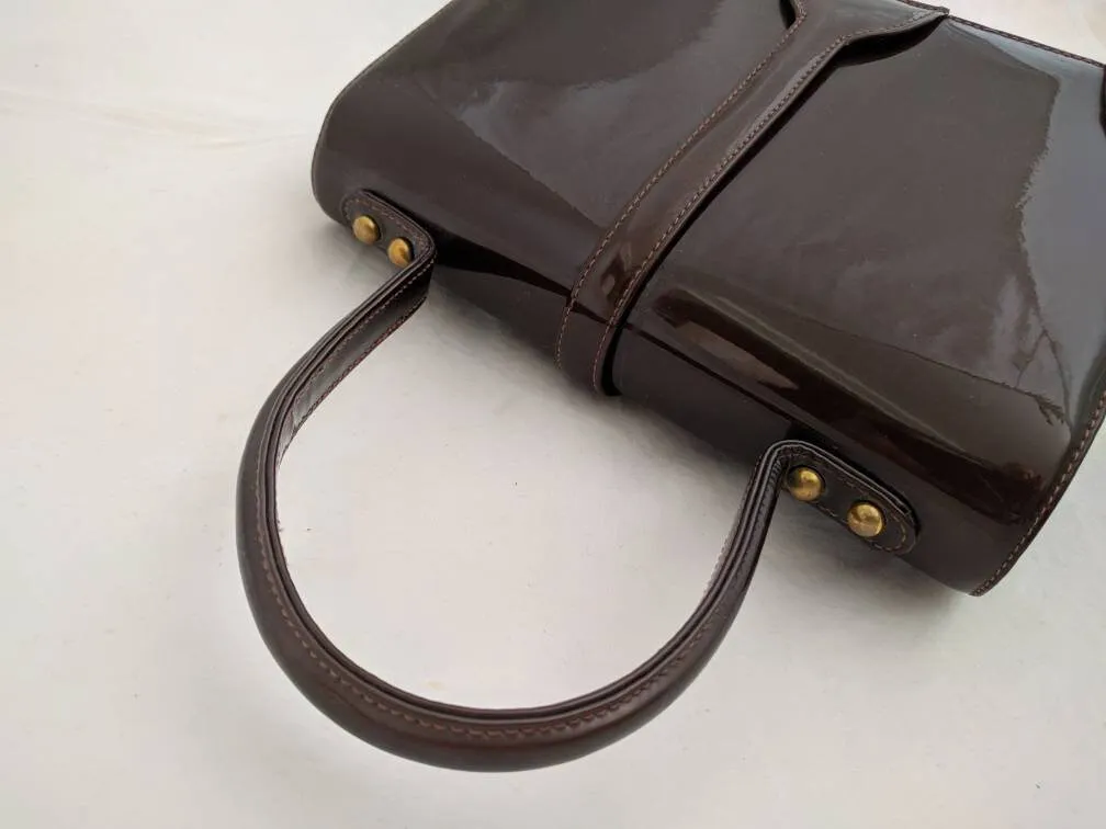 1950's-1960's Mini Dark Brown Purse | Retro Chic Accessory for Classic Style and Everyday Use