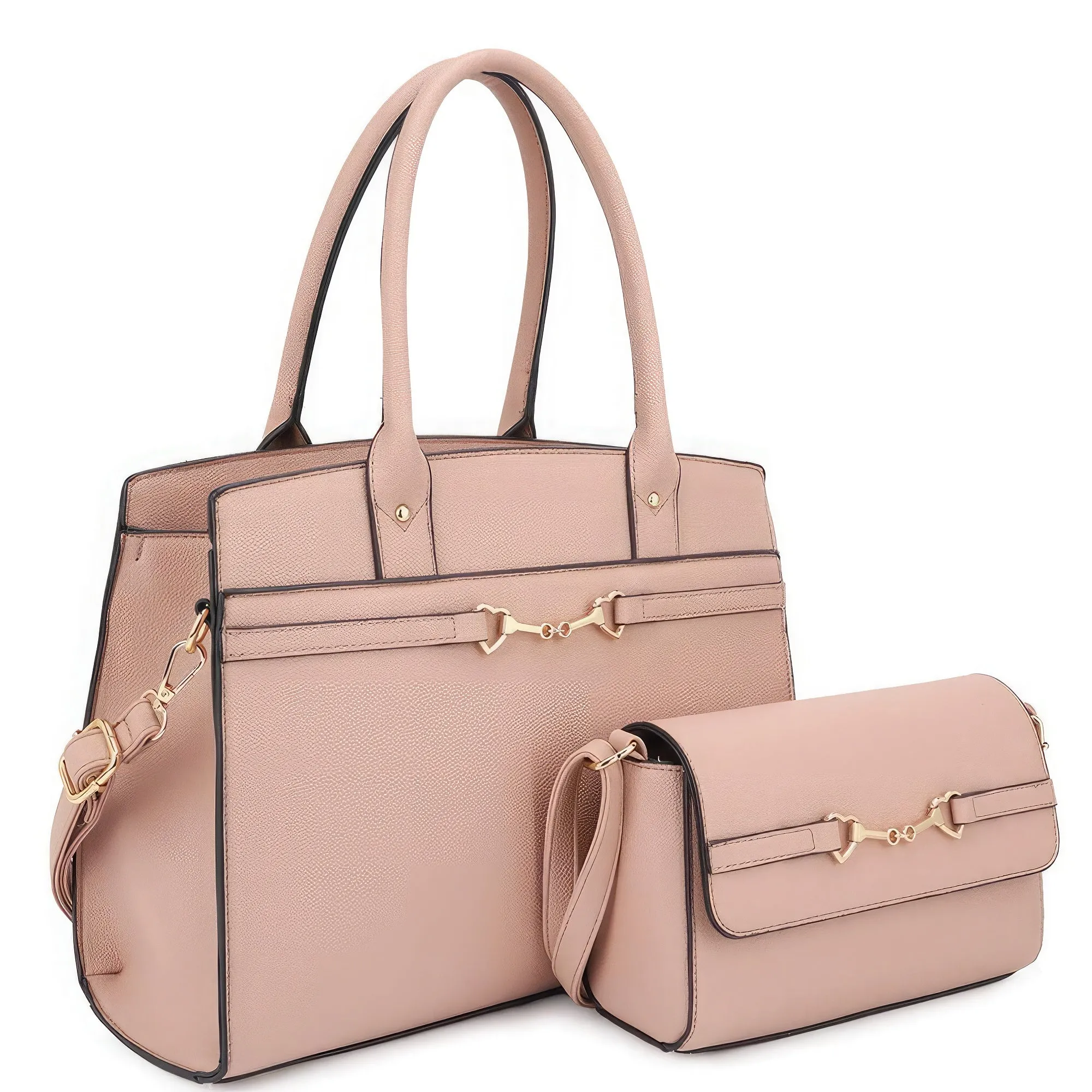 2in1 Matching Design Handle Satchel With Crossbody Bag with Free Gift