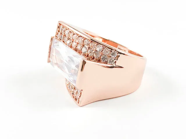 3 Layer Irregular Shaped Rose Gold Brass Ring