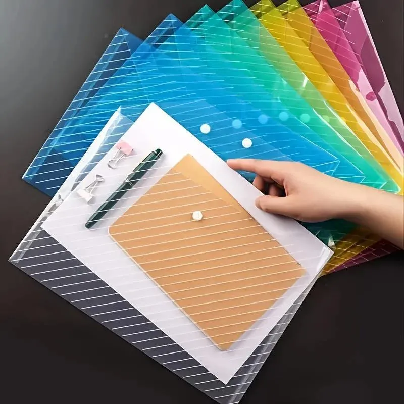 5pcs Random Color Waterproof File Bags - Large-capacity Organizer