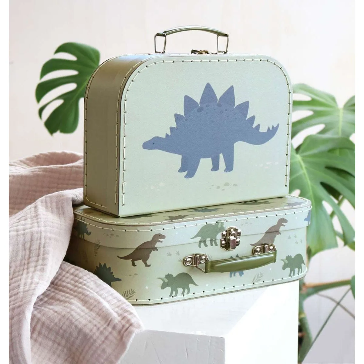 A Little Lovely Company Suitcase Set: Dinosaurs