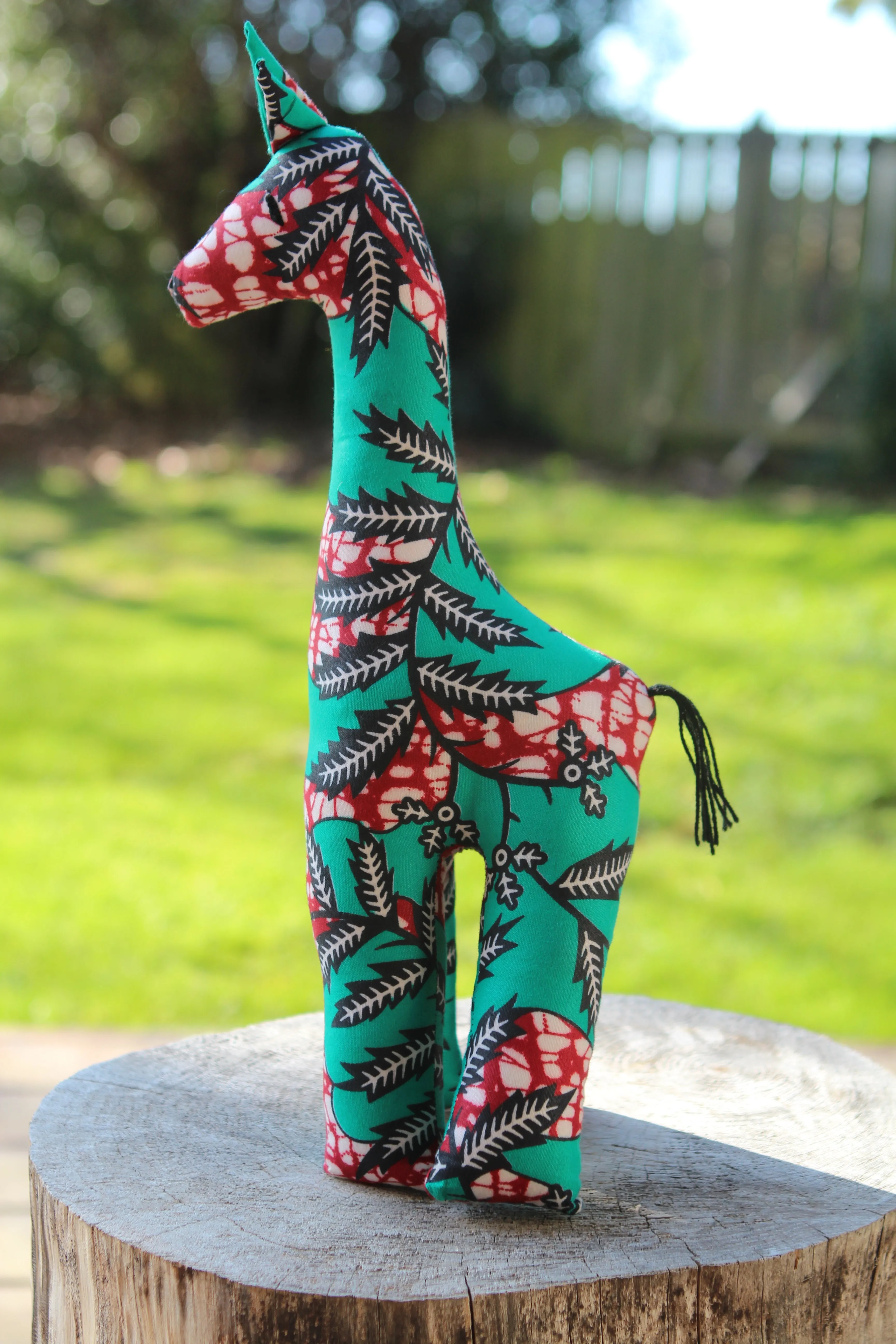 African Animal - Aqua & Red Giraffe