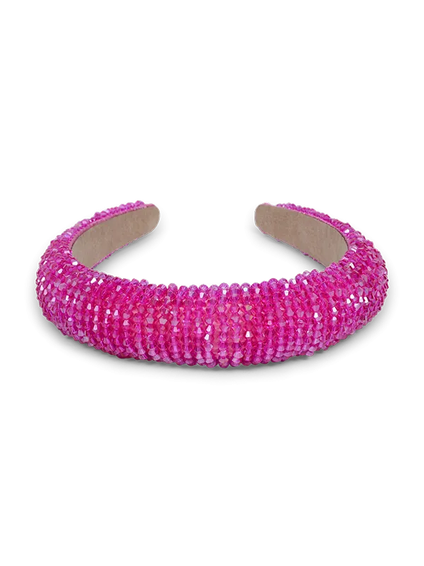 Ainsley Hot Pink Beaded Headband