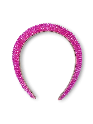 Ainsley Hot Pink Beaded Headband