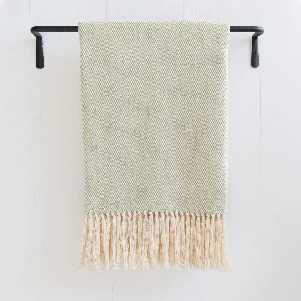 Apple Green Handwoven Cotton Throw