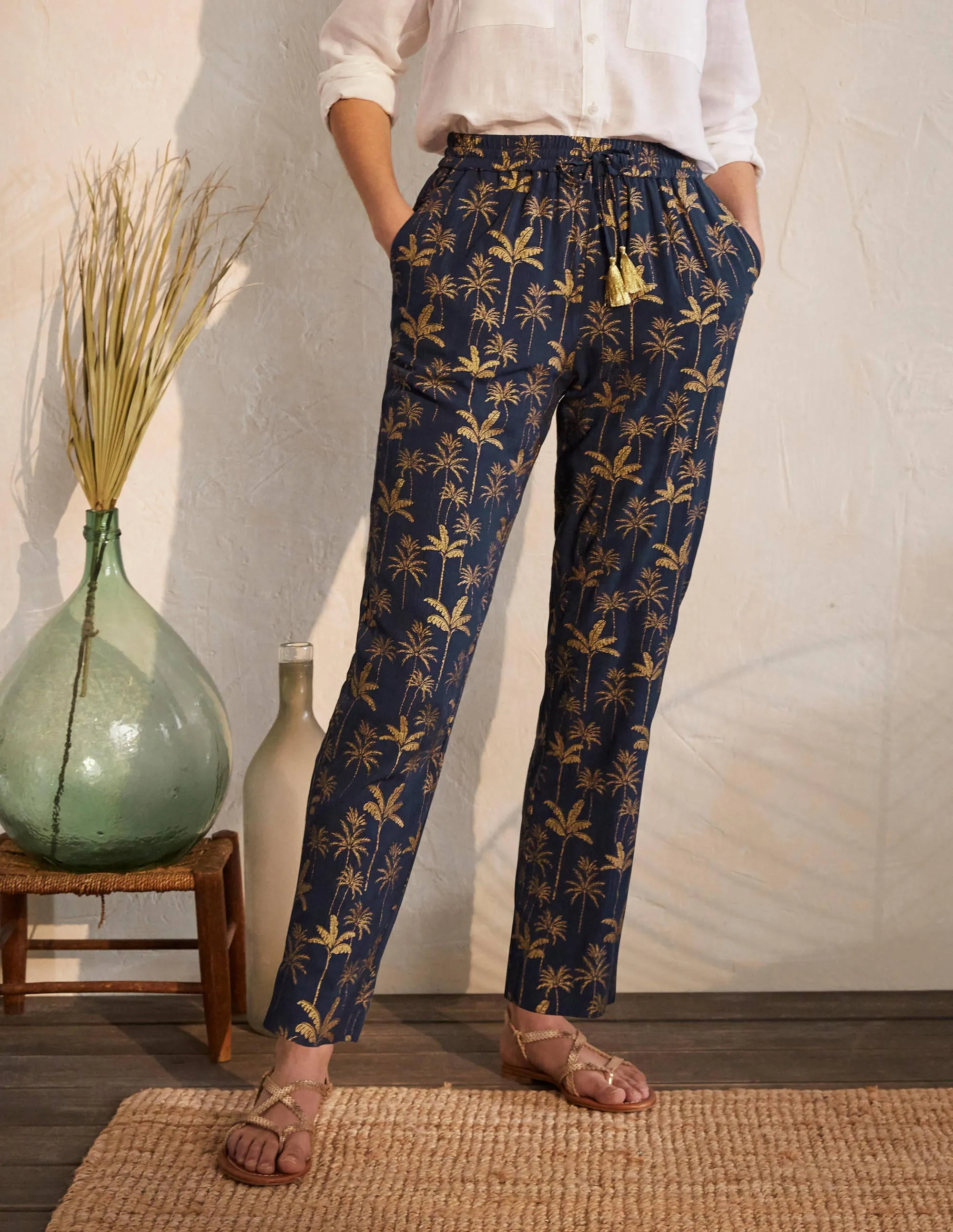 Bembridge Trousers-French Navy, Rainforest