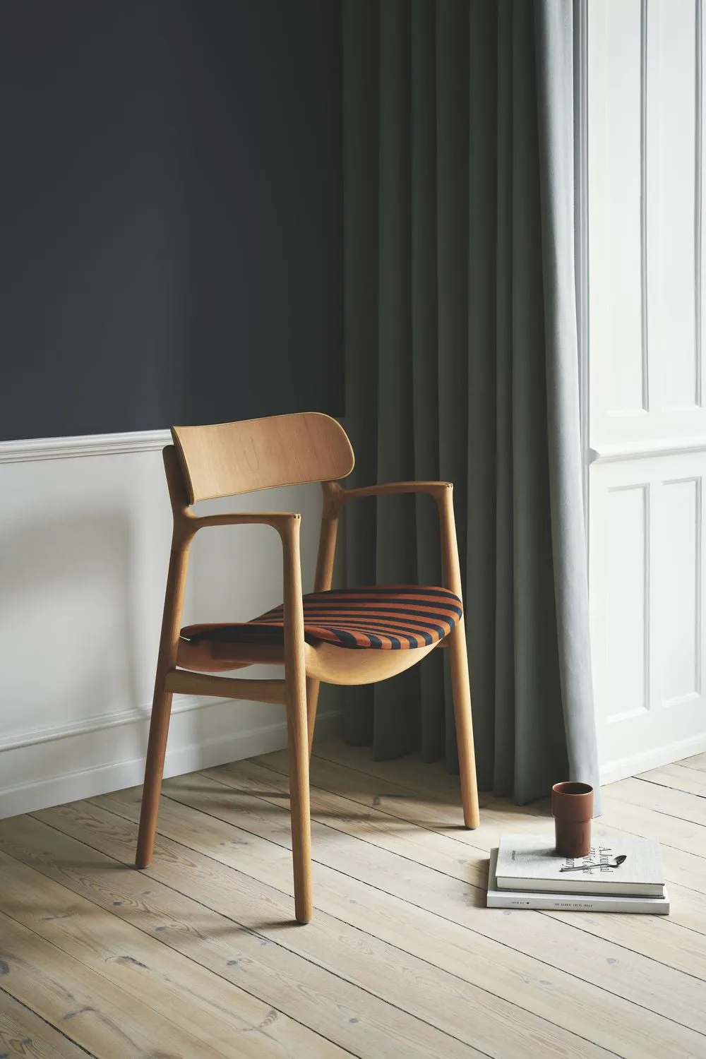 Bent Hansen Asger Chair Polsters Seat, Oiled Oak/Langeland Nord F Fabric