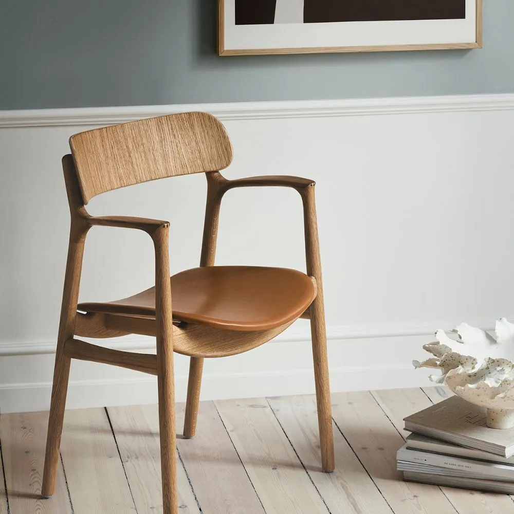 Bent Hansen Asger Chair Polsters Seat, Oiled Oak/Langeland Nord F Fabric