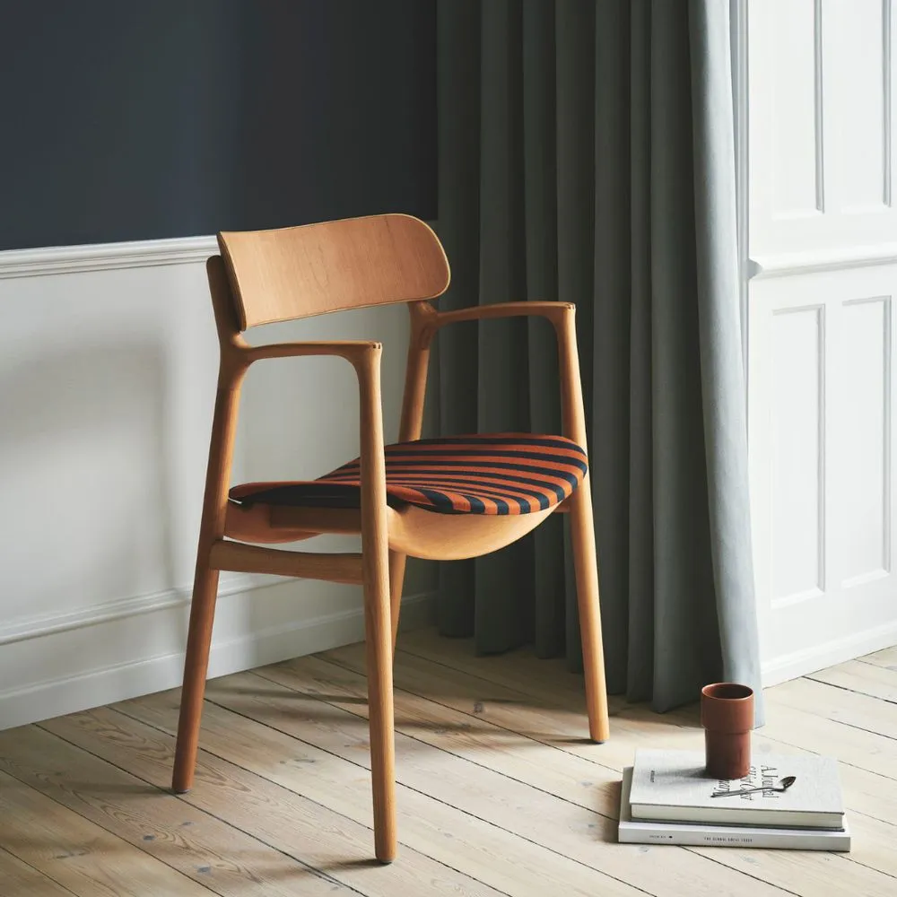 Bent Hansen Asger Chair Polsters Seat, Oiled Oak/Langeland Nord F Fabric