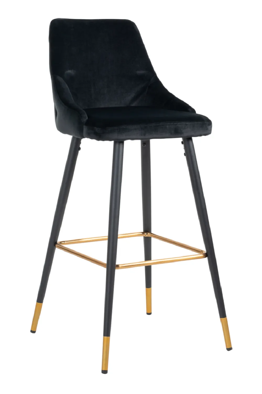 Black Velvet Gold Accent Bar Stool | OROA Imani