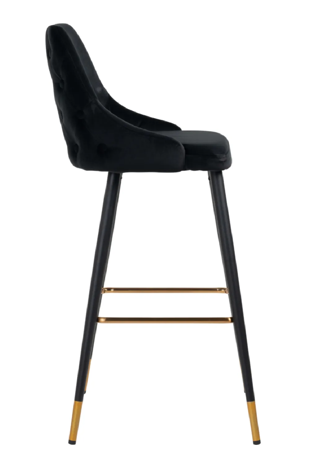 Black Velvet Gold Accent Bar Stool | OROA Imani