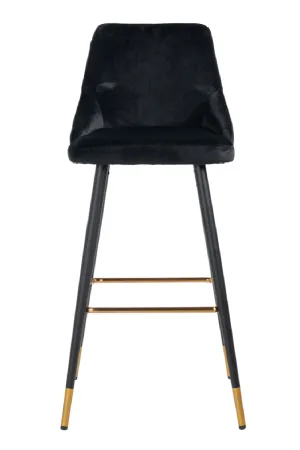 Black Velvet Gold Accent Bar Stool | OROA Imani