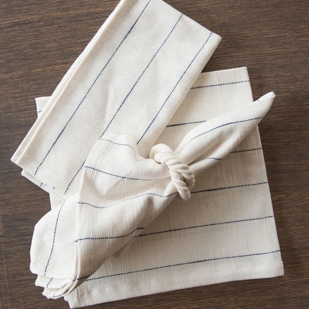 Blue Pinstripe Stripe Cotton Napkin