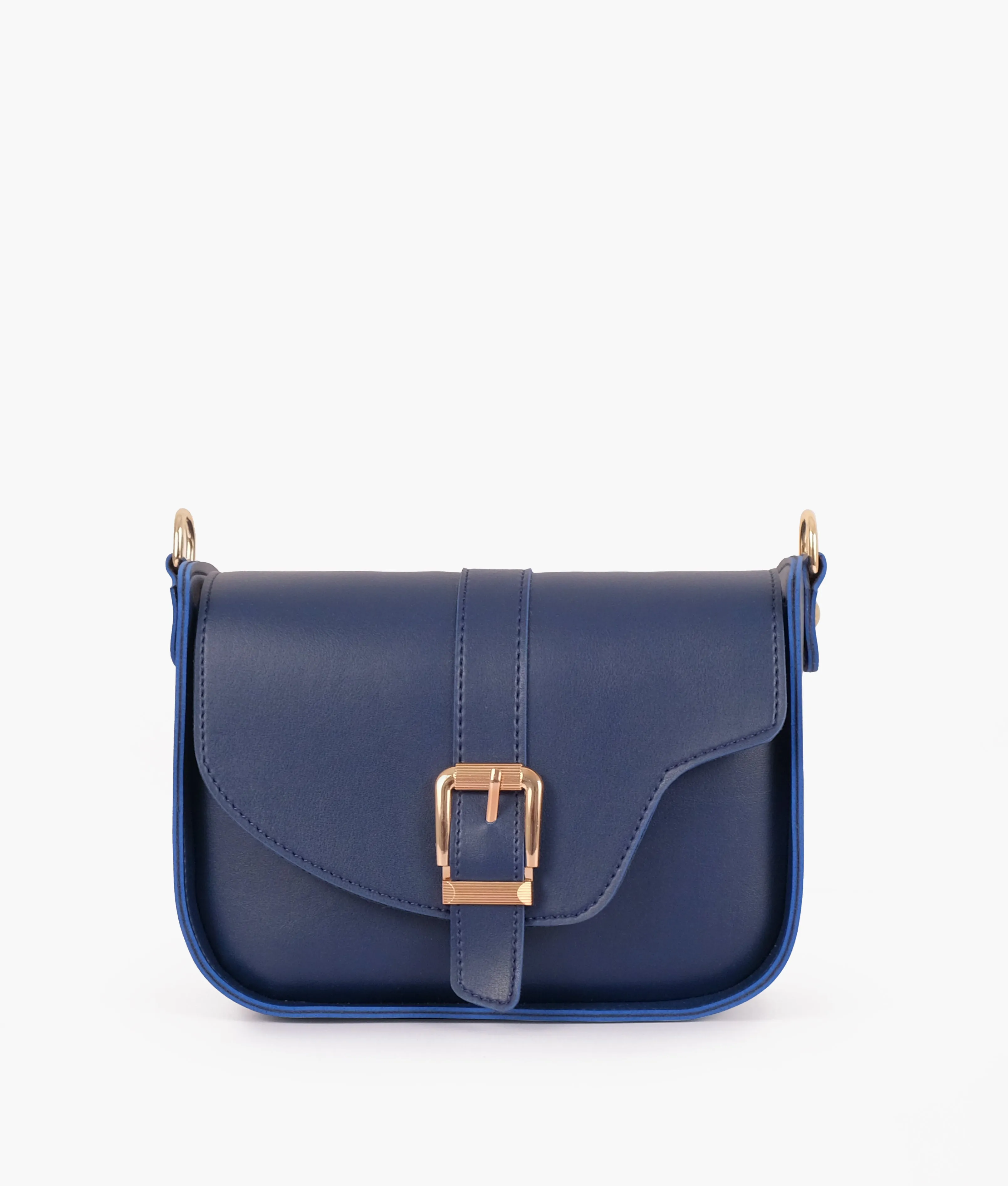 Blue saddle buckle bag