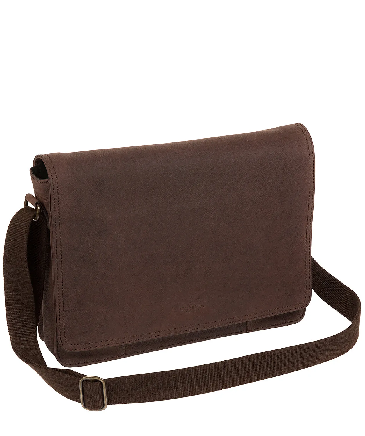 'Bolt' Vintage Brown Leather Messenger Bag