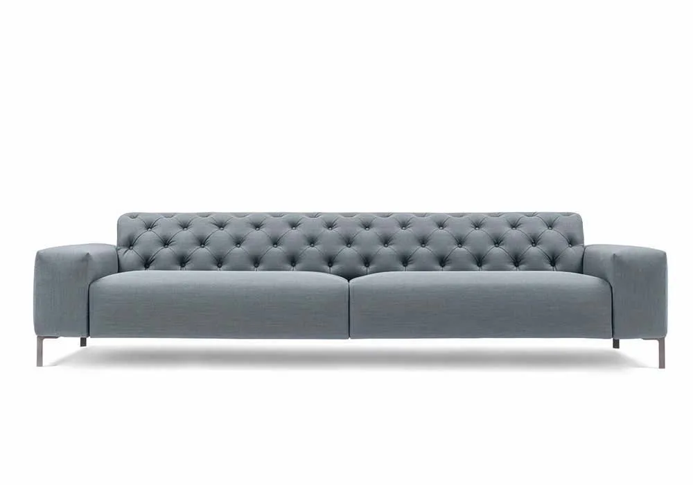 Boston Grey Velvet sofa from Pianca, Italy