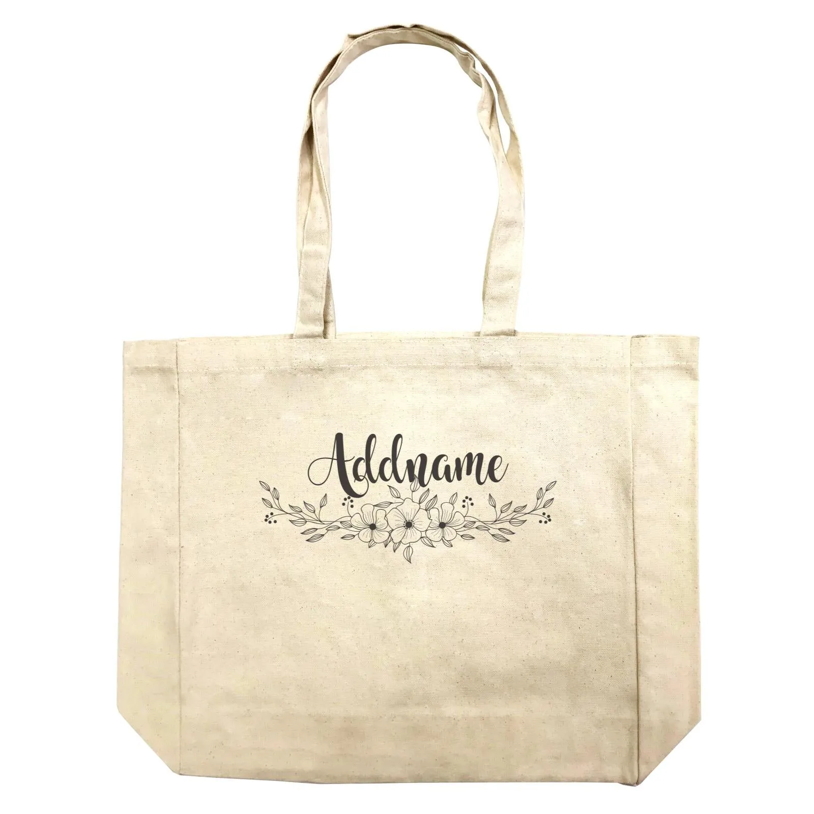 Bridesmaid Monochrome Floral Addname Shopping Bag