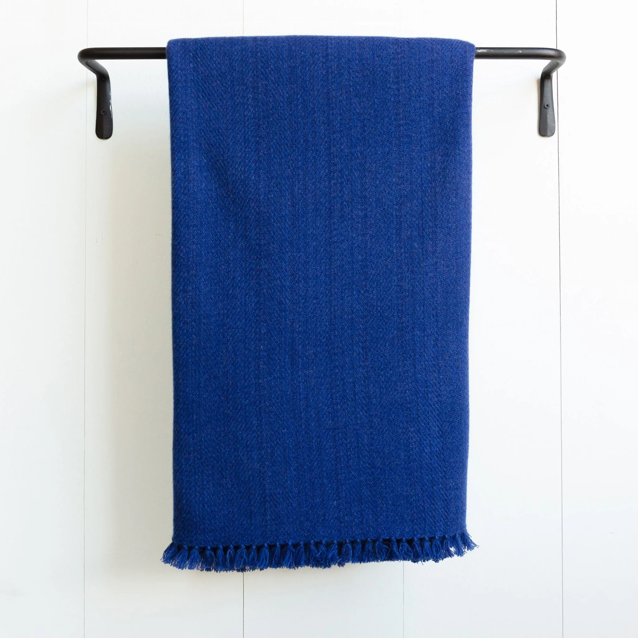 Bright Navy Handwoven Cashmere Throw