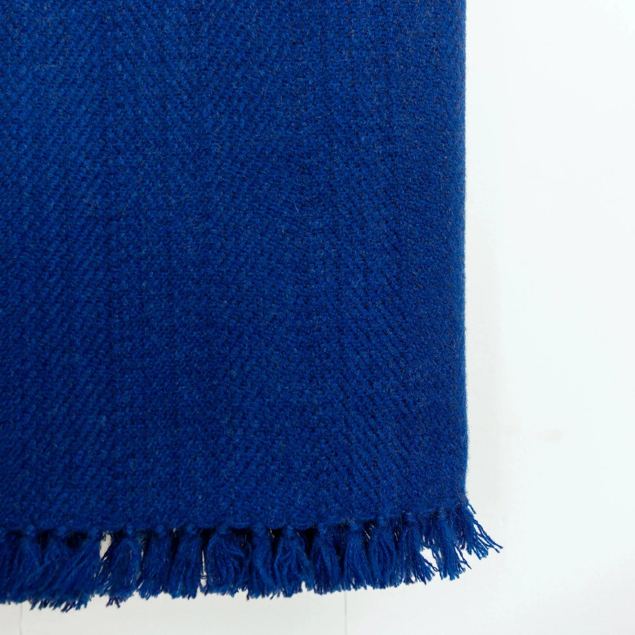 Bright Navy Handwoven Cashmere Throw