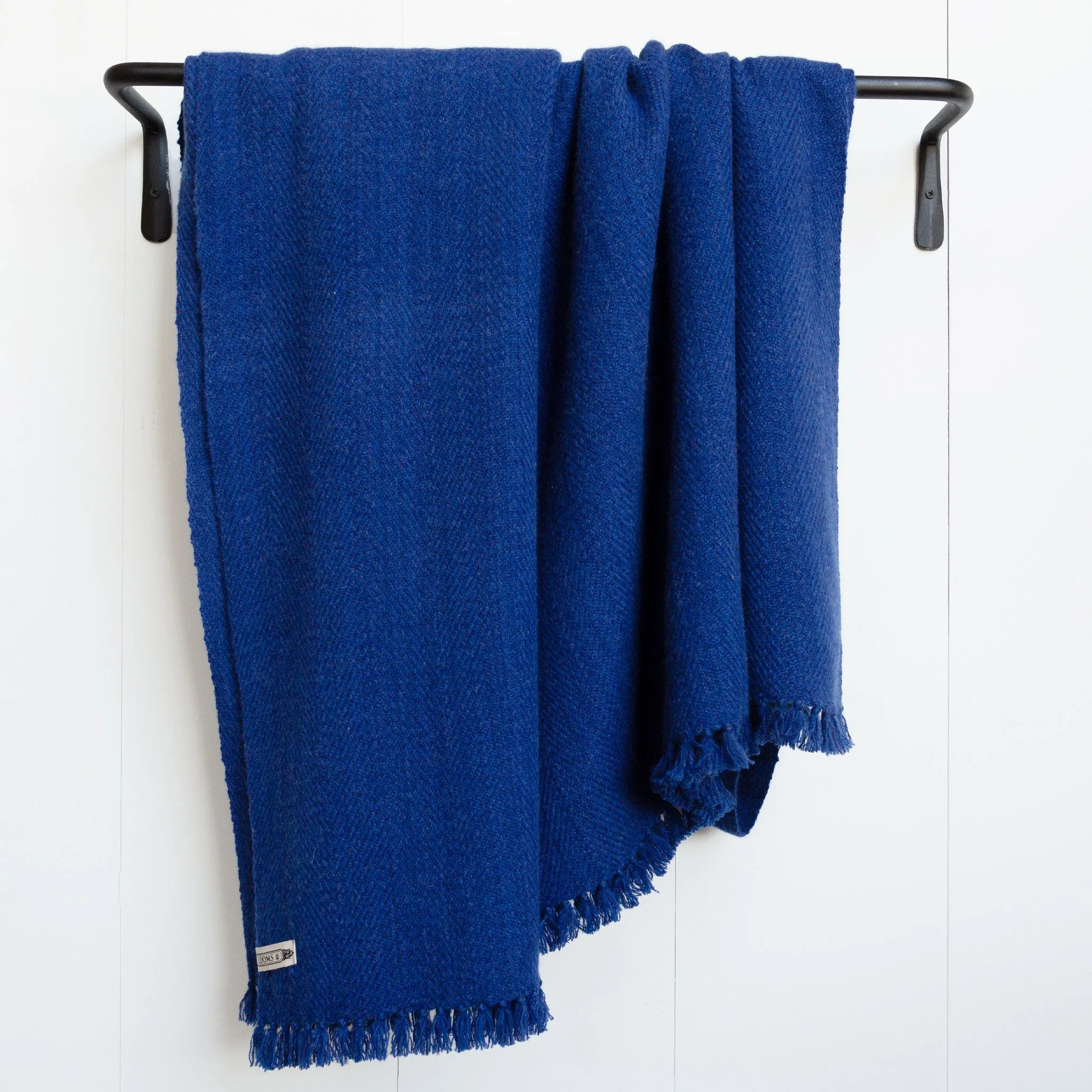 Bright Navy Handwoven Cashmere Throw