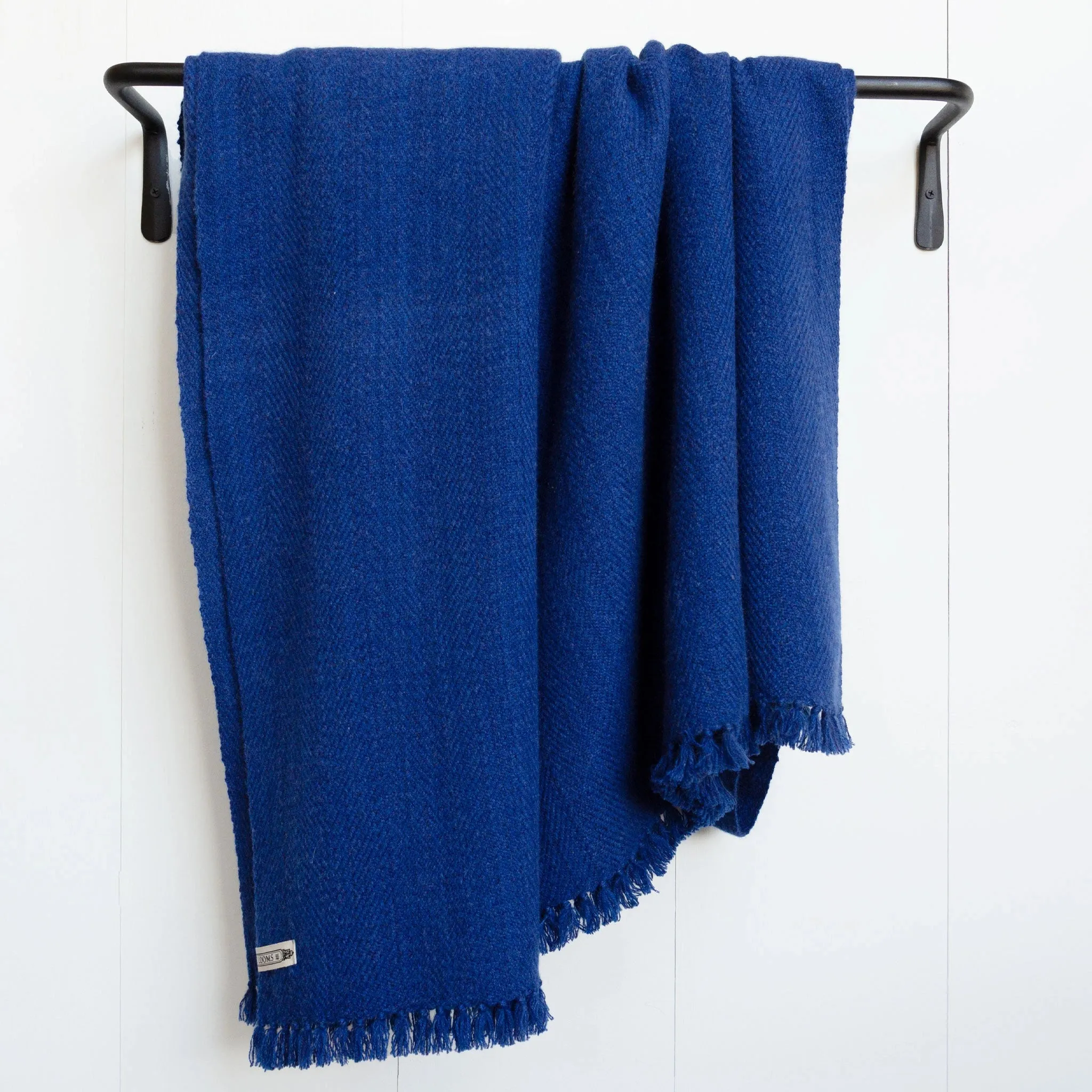 Bright Navy Handwoven Cashmere Throw