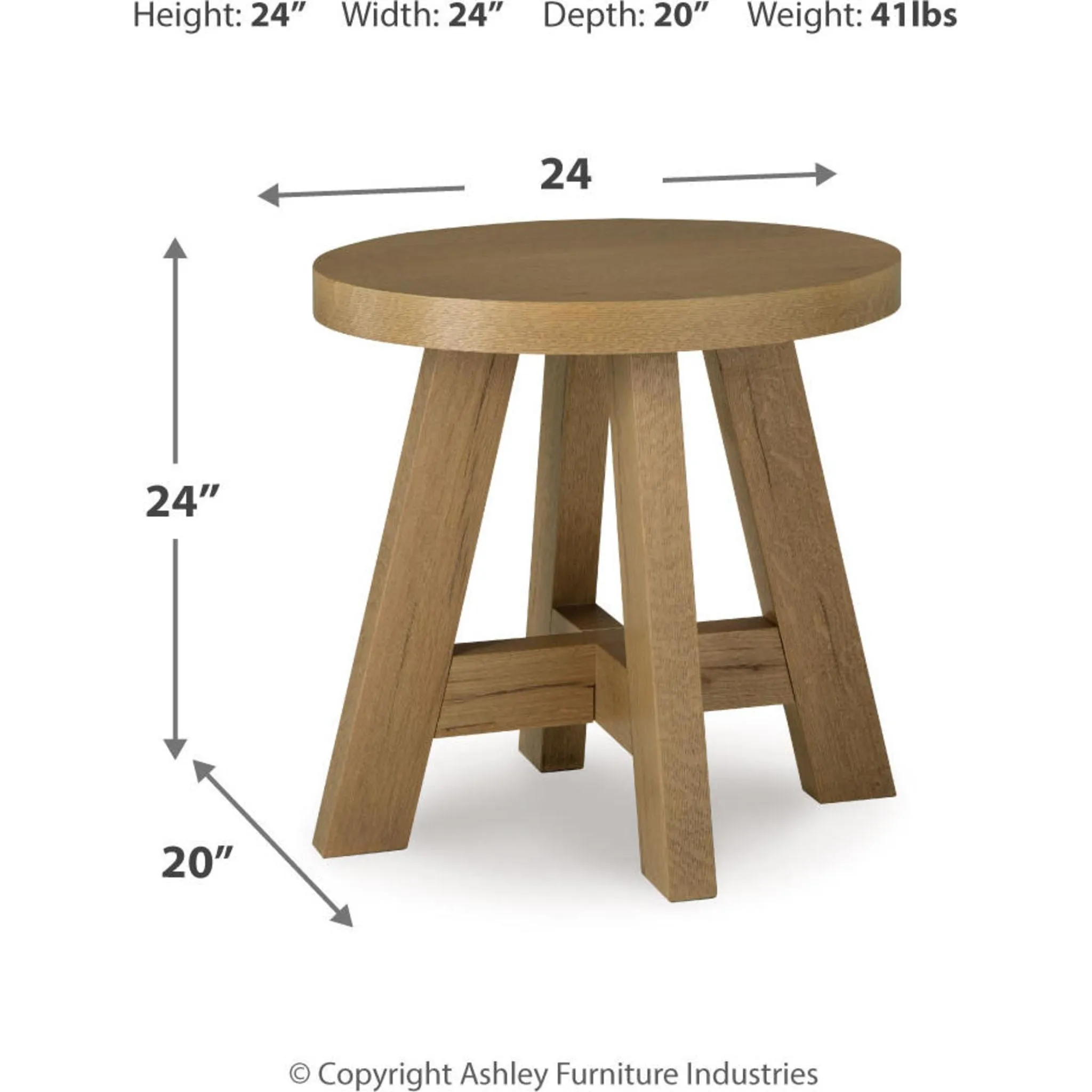 Brinstead End Table - Light Brown