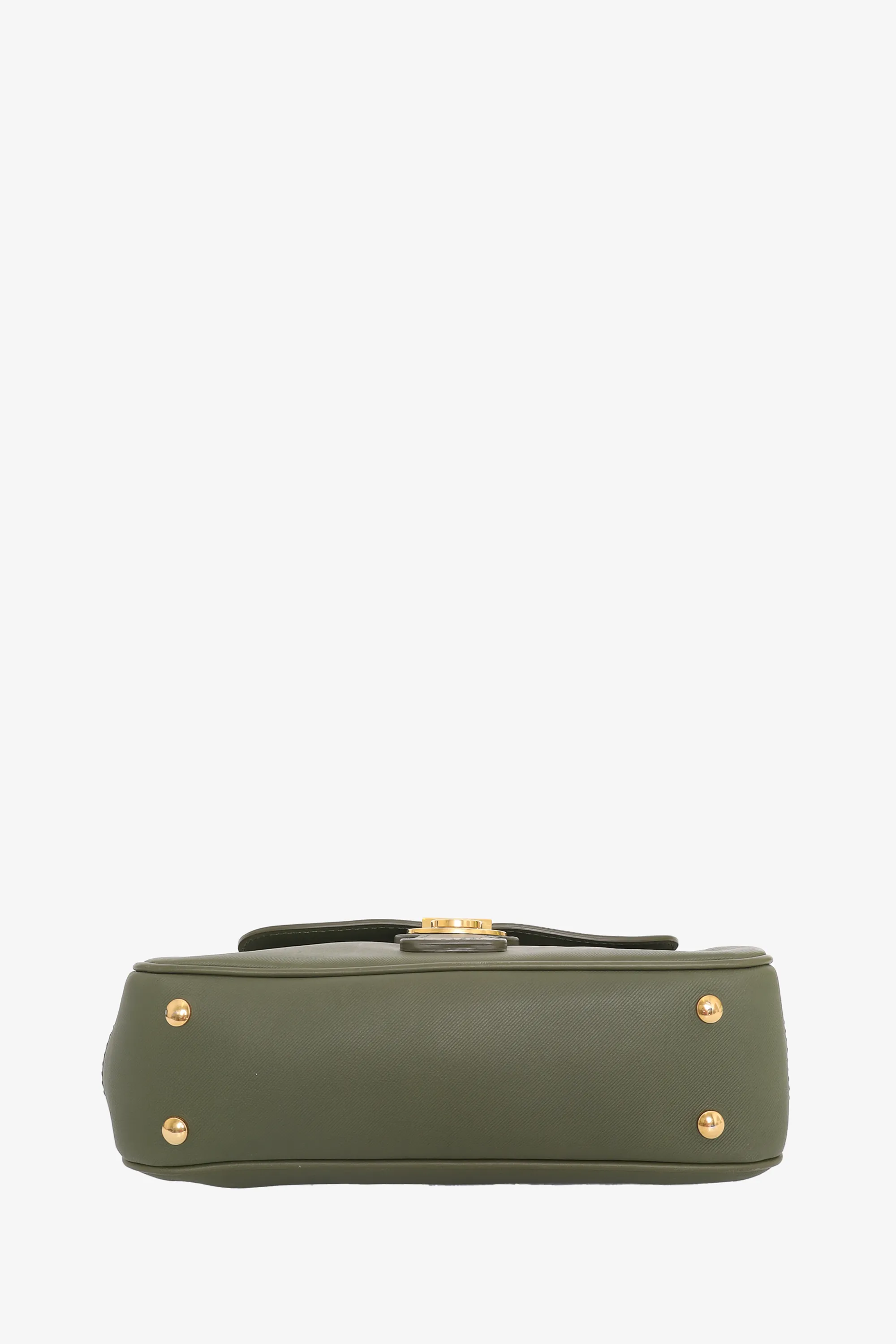 Burberry Green Leather DK88 Top Handle Bag with Strap