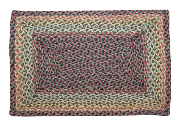 Burgundy/Black/Sage Braided Rug In Different Shapes And Sizes