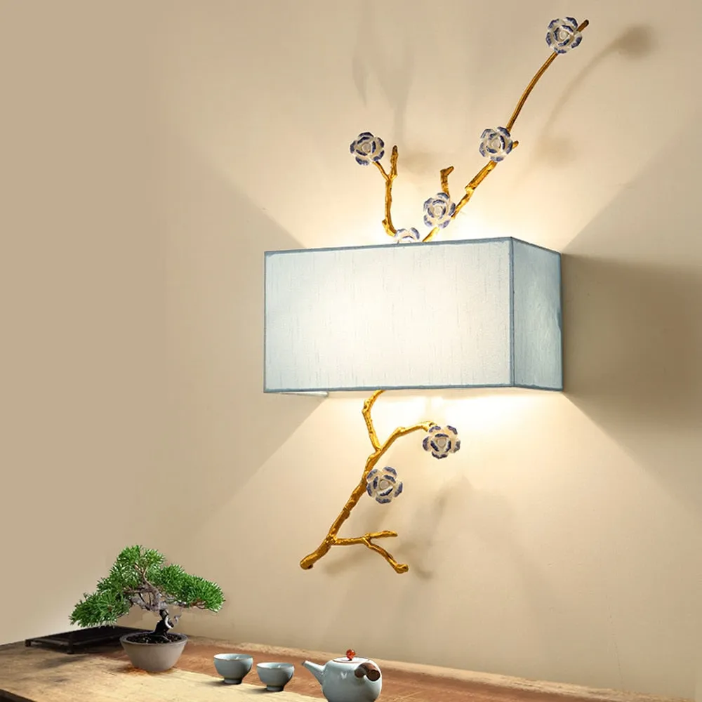 Caida Floral Branch Wall Sconce