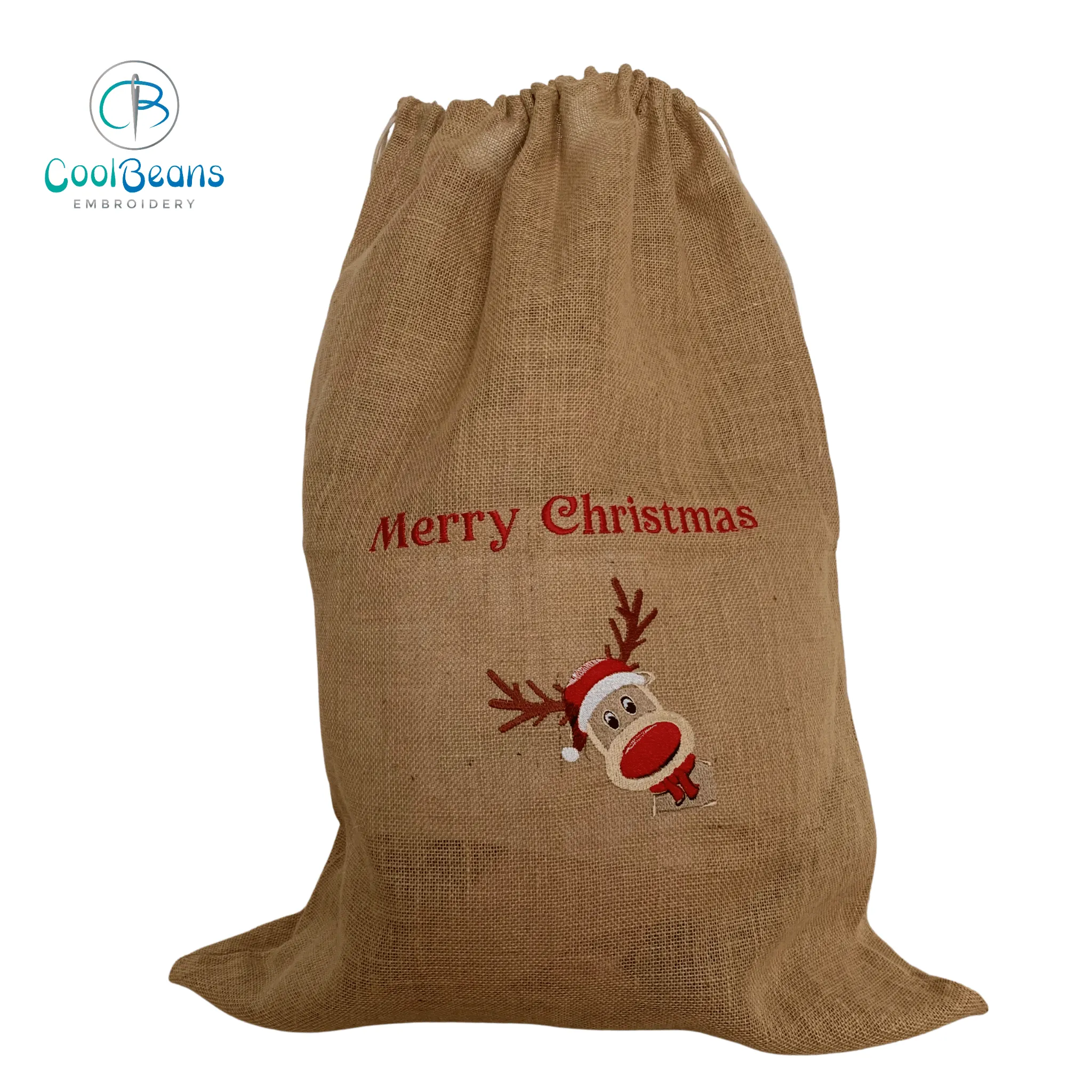 Christmas Jute Sack - Reindeer - Personalised