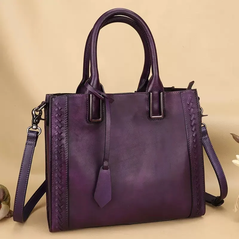 Classy Ladies Small Leather Tote Bag Top Handle Handbag For Women