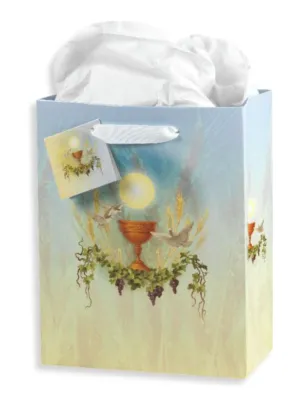 Communion - Chalice and Grapes Small Gift Bag with Tissue