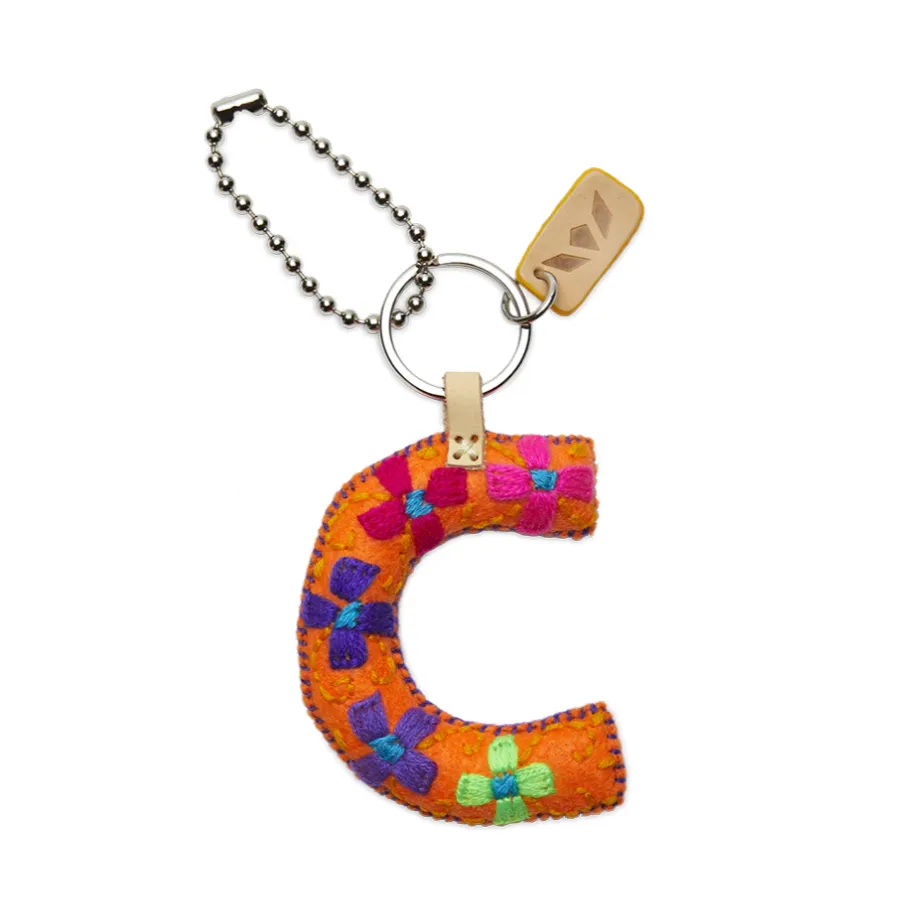 Consuela Orange Felt "C" Charm