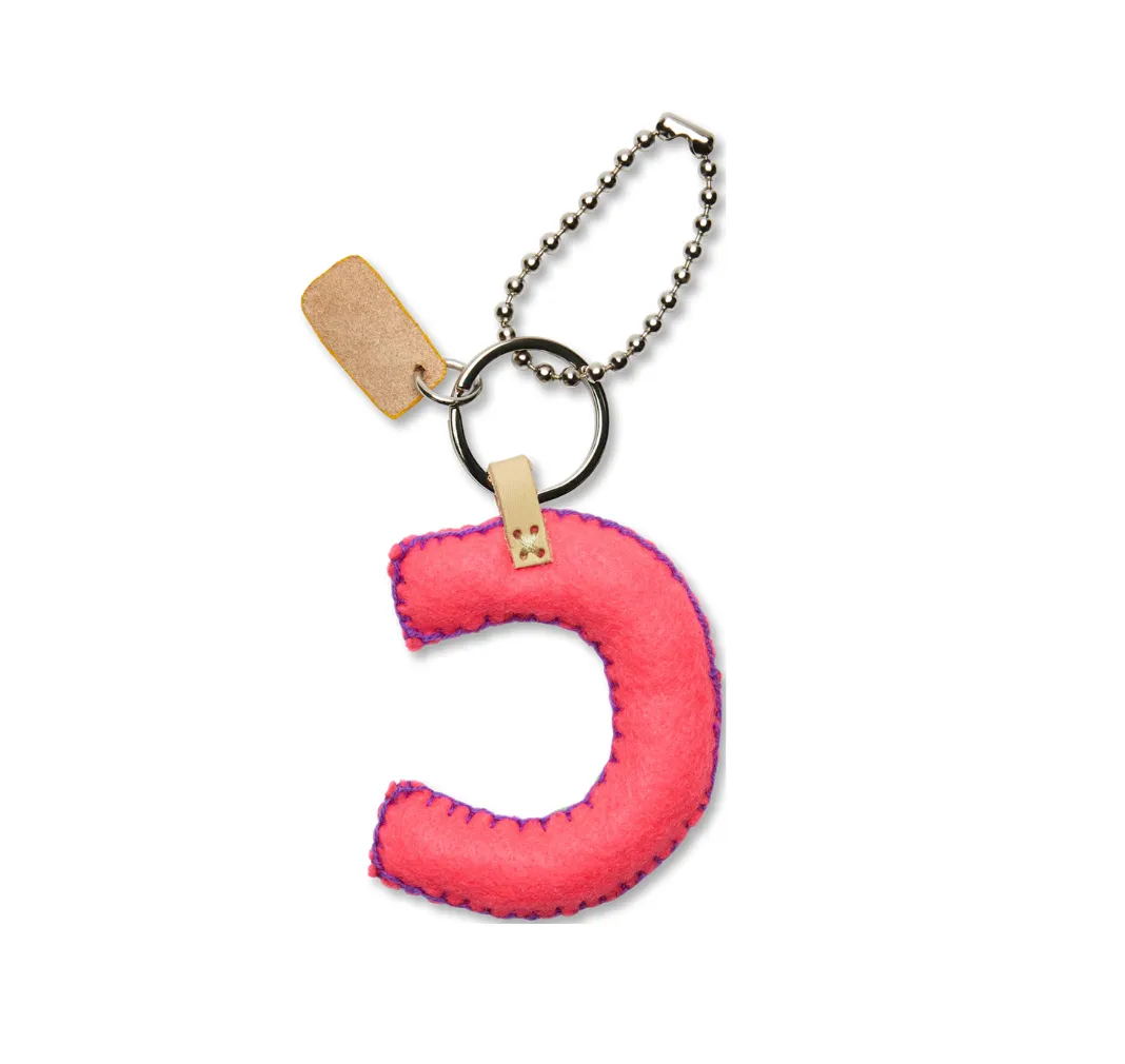 Consuela Pink Felt "C" Charm