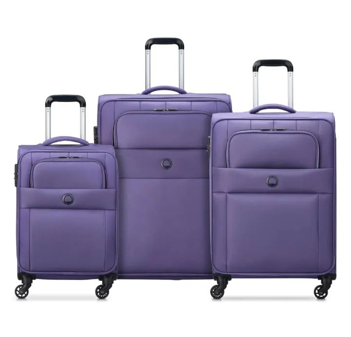 Delsey Paris Cuzco 4W Lavender Soft Suitcase- set of 3