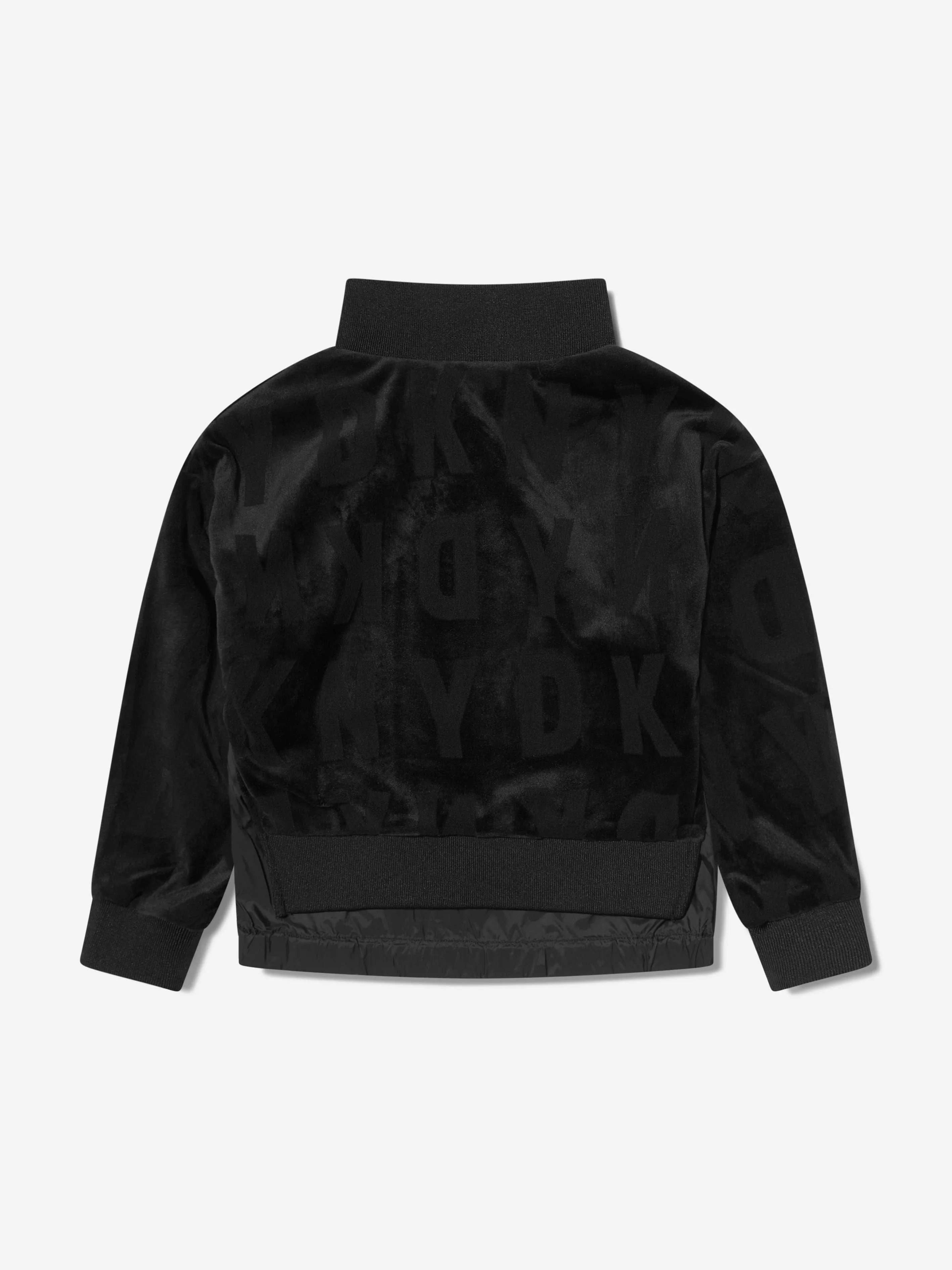 DKNY Girls Embossed Logo Zip Up Top