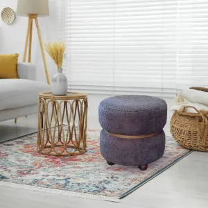 Double Pouf Stool in Gray