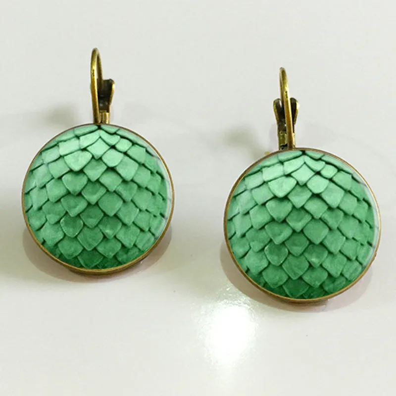 Dragon Egg Drop Earrings  Silver Or Antique Bronze