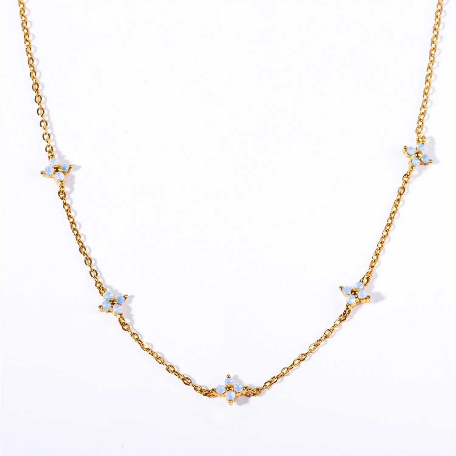 Elegant Handmade Gold Crystal Flower Necklace