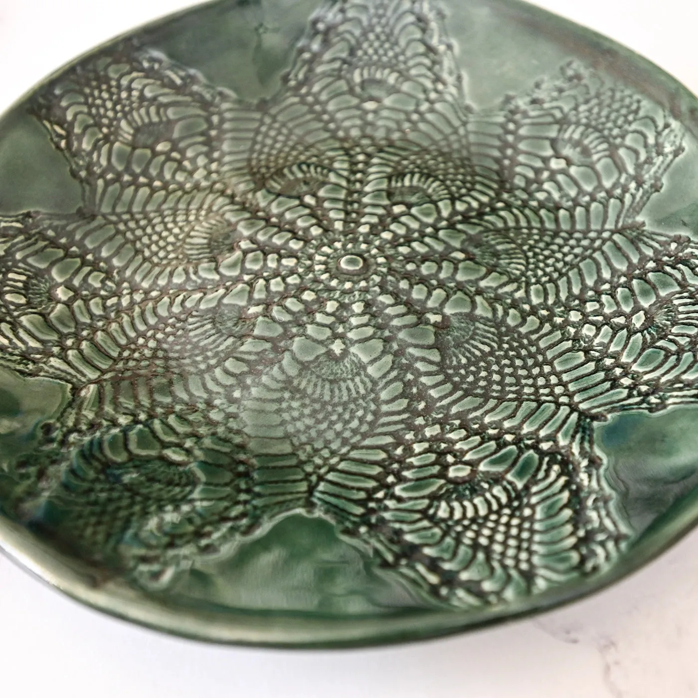 Emerald Imprinted Stone Plate |	Katie DeHeart