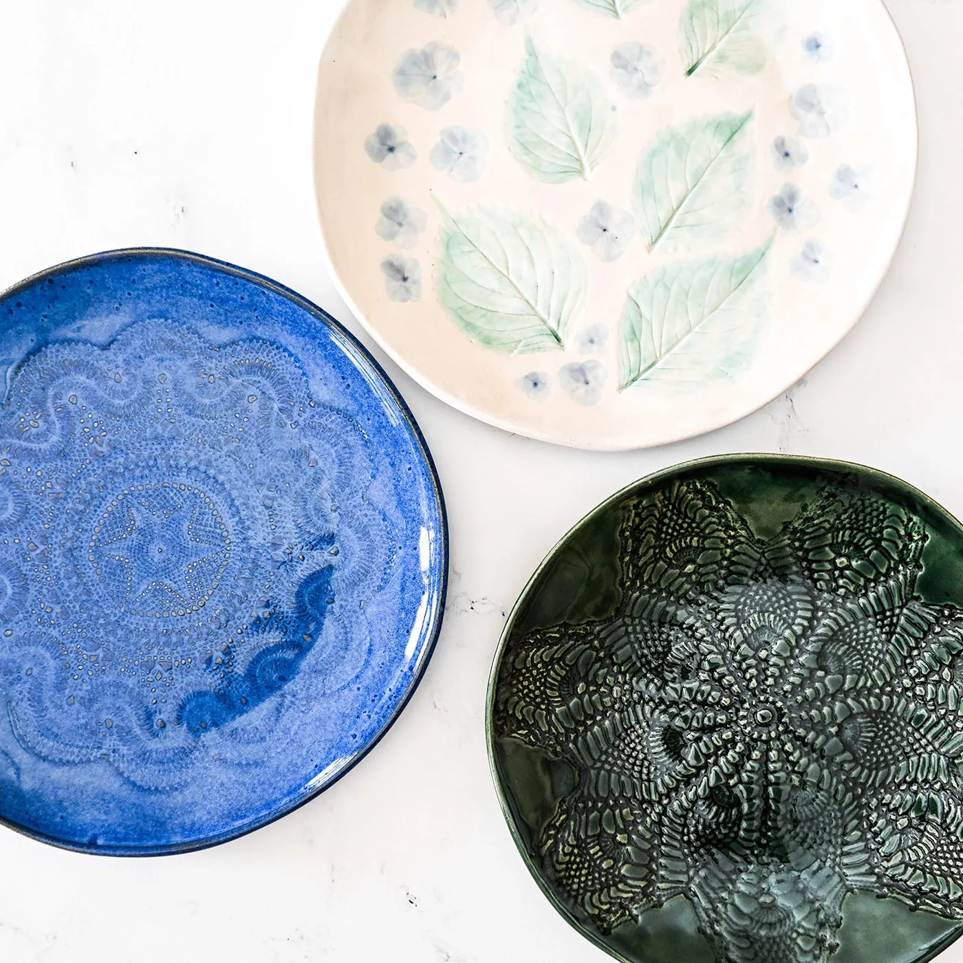 Emerald Imprinted Stone Plate |	Katie DeHeart