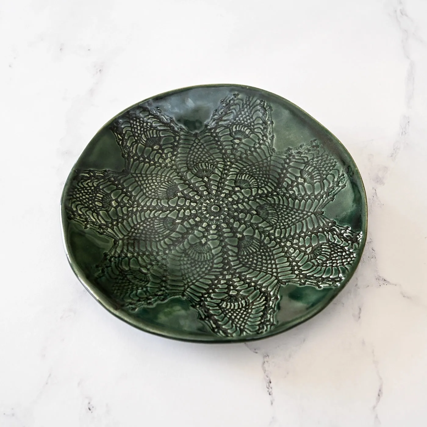 Emerald Imprinted Stone Plate |	Katie DeHeart