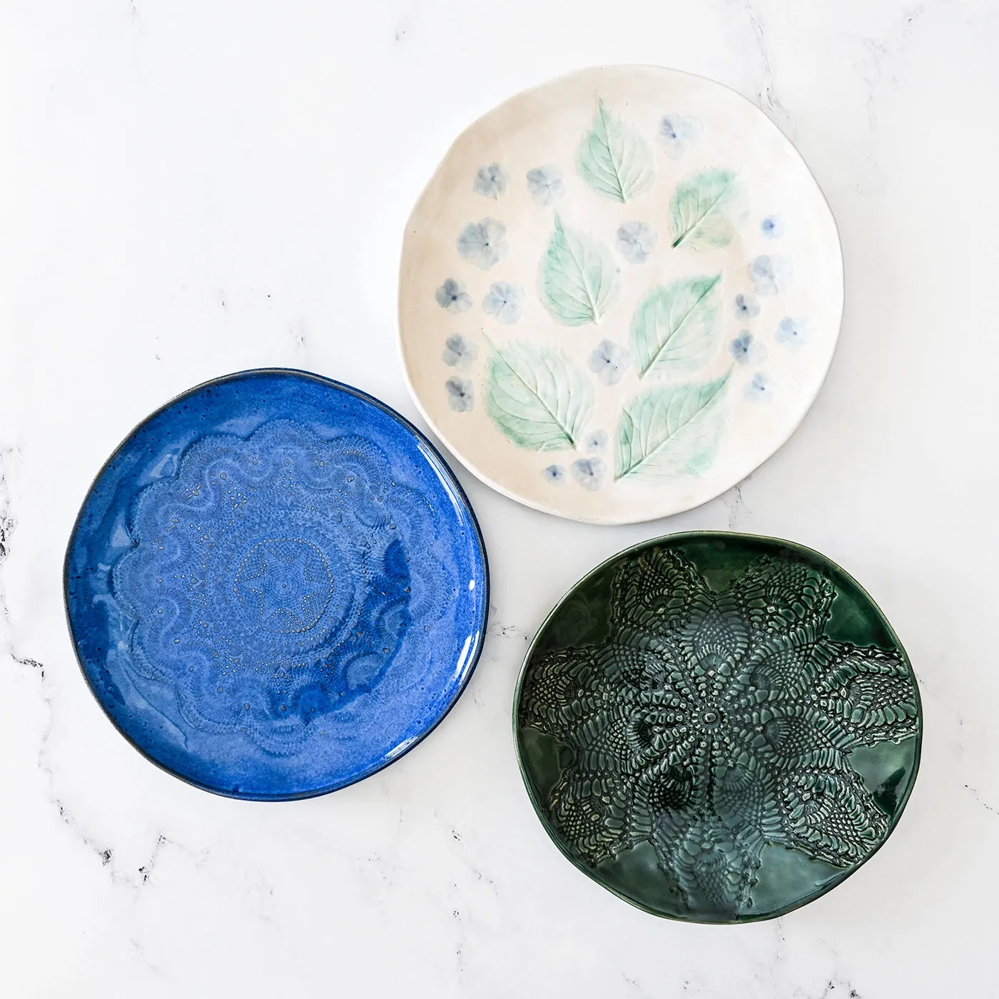 Emerald Imprinted Stone Plate |	Katie DeHeart