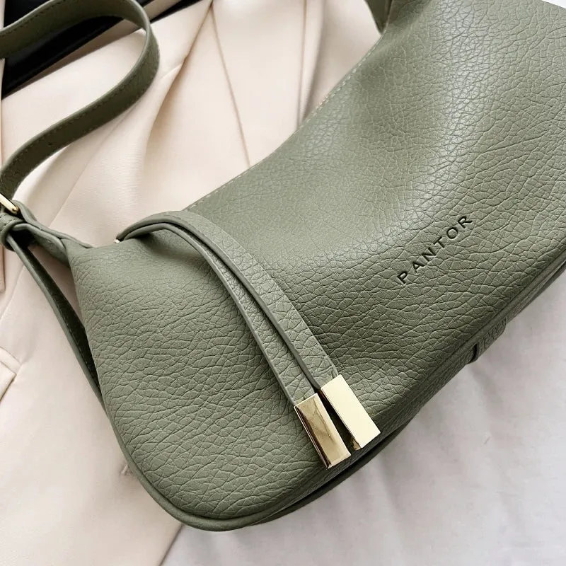 Faux Leather Phone Pocket Saddle Bag