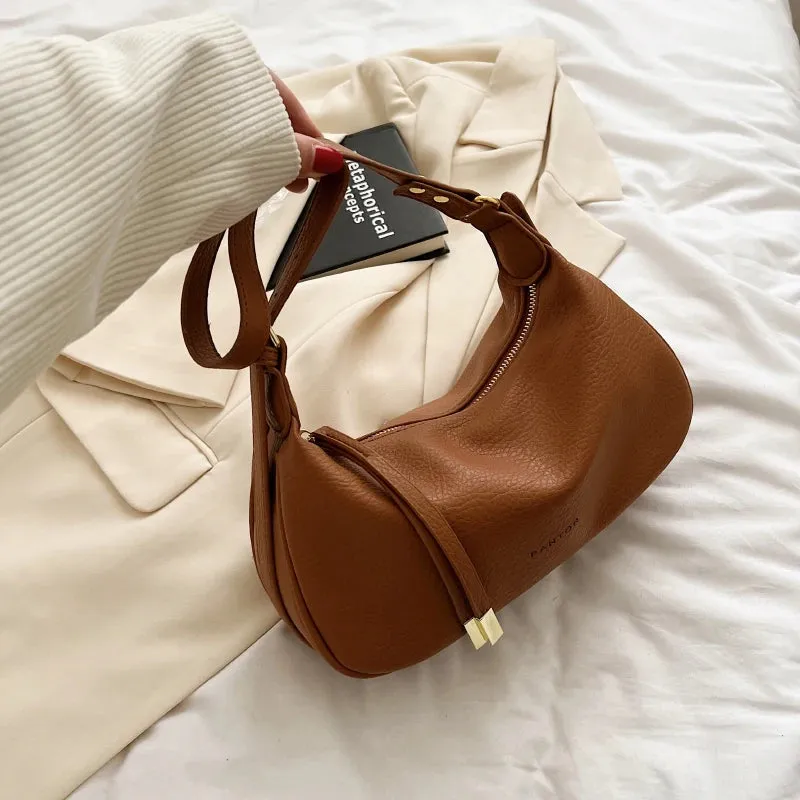 Faux Leather Phone Pocket Saddle Bag