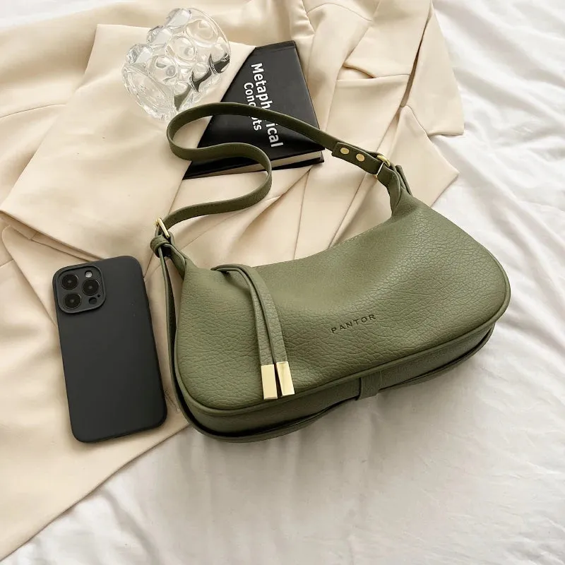 Faux Leather Phone Pocket Saddle Bag