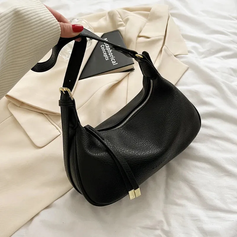 Faux Leather Phone Pocket Saddle Bag