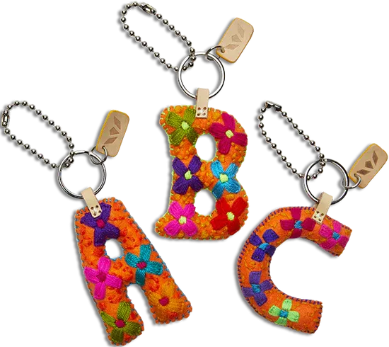 FELT ALPHABET CHARMS, MULT COLORS